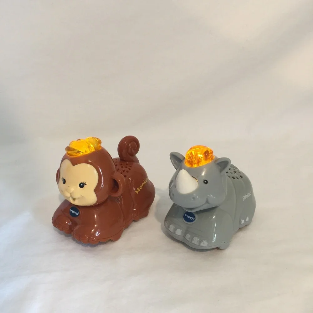 VTech‎ Go Go Smart Animals Monkey Rhino Figures 55 Track Pieces Tested